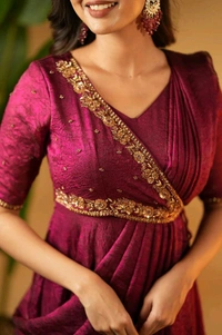 Ready To Wear Pre Draped Saree Gown