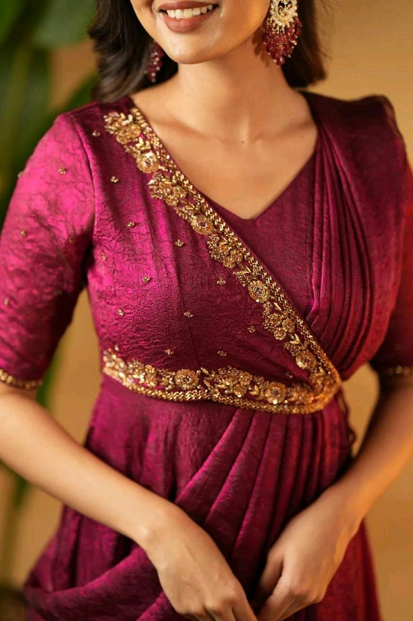Ready To Wear Pre Draped Saree Gown