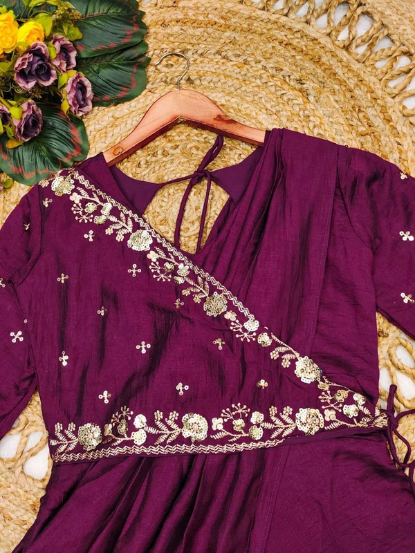 Ready To Wear Pre Draped Saree Gown