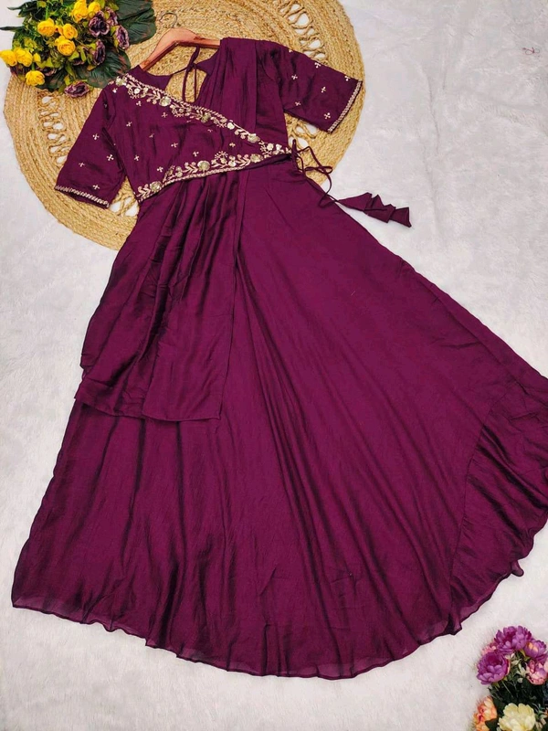 Ready To Wear Pre Draped Saree Gown