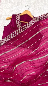 Perfect Party Look Sequence Work Saree With Blouse Piece