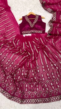 Perfect Party Look Sequence Work Saree With Blouse Piece