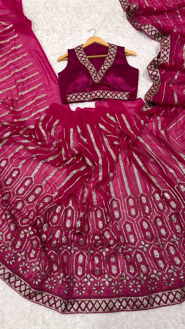 Perfect Party Look Sequence Work Saree With Blouse Piece
