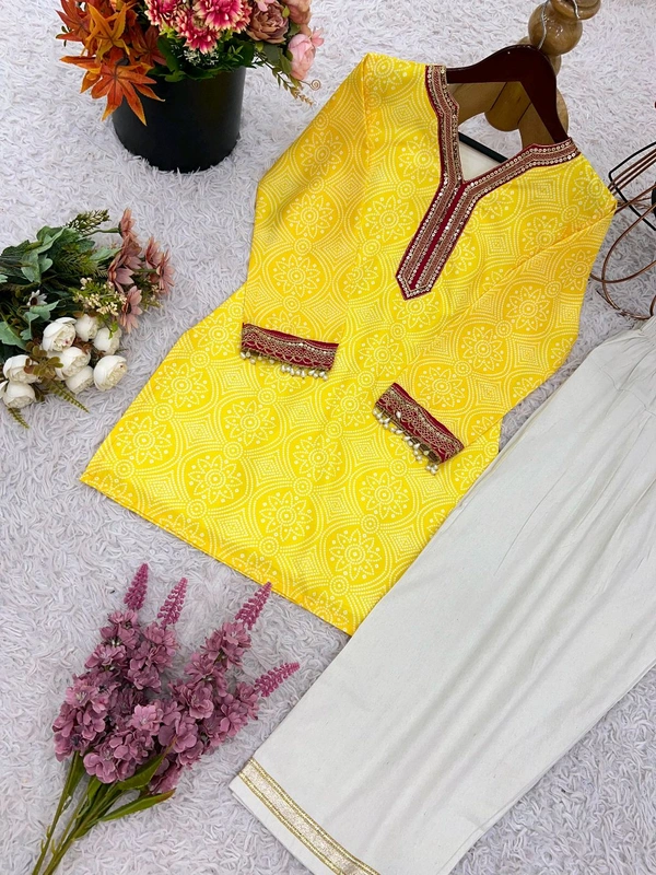 Rakhi Special Salwar Suit - Yellow, XL