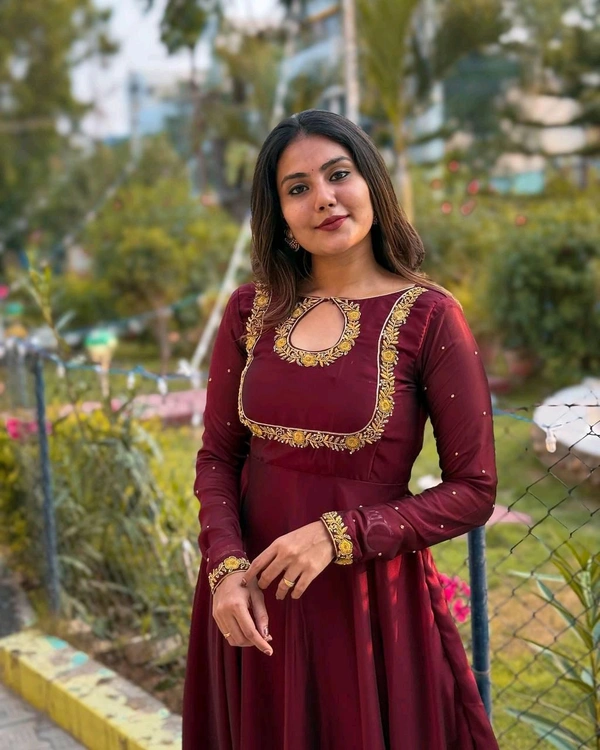 Festive Special Silk Gown With Dupatta Set - S