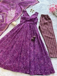Digital Printed Cotton Anarkali Suit - 42