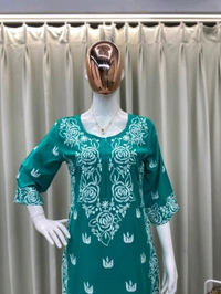 Chikankari Kurta With Plazzo Set - XXL