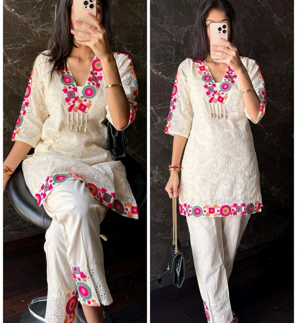 Trending Khadi Cotton Co Ord Set - XXL