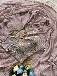 Bollywood Superhit Design Crush Plates Saree With Real Mirror Work Blouse
