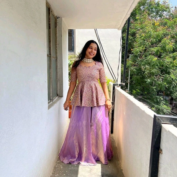 Crunchy Silk Heavy Embroidery Sequence Work Lehenga Set - XXL