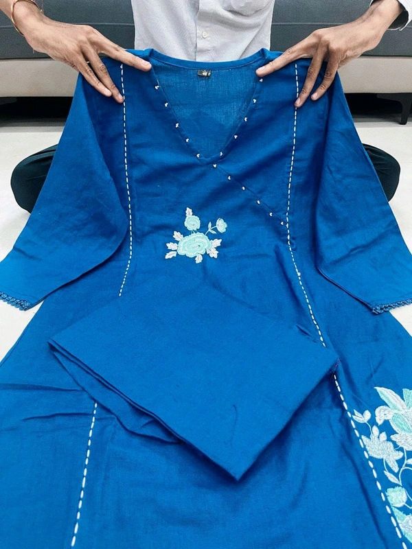 Blue Berry Branded Pure South Cotton Suit Set - XL