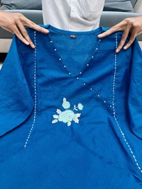 Blue Berry Branded Pure South Cotton Suit Set - XXL