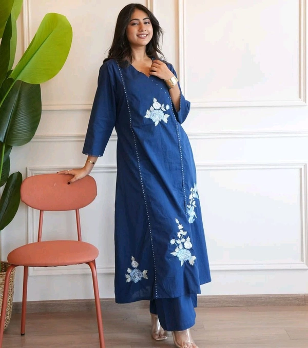 Blue Berry Branded Pure South Cotton Suit Set - XXXL
