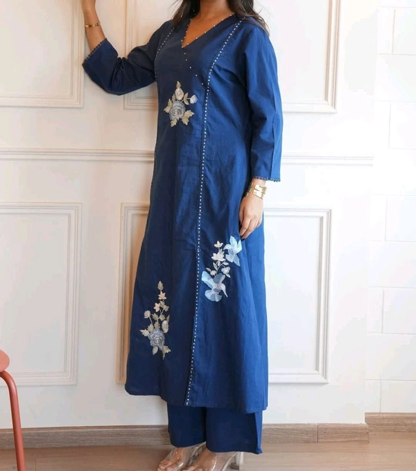 Blue Berry Branded Pure South Cotton Suit Set - XXXL