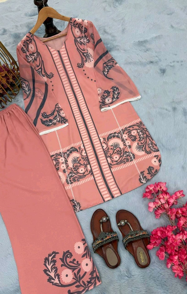 Partywear Look Pure Chiffon Co-Ord Set - M