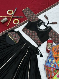 Gamathi Work Lehenga Choli With Free Hand Purse - XL Upto XXL Margin