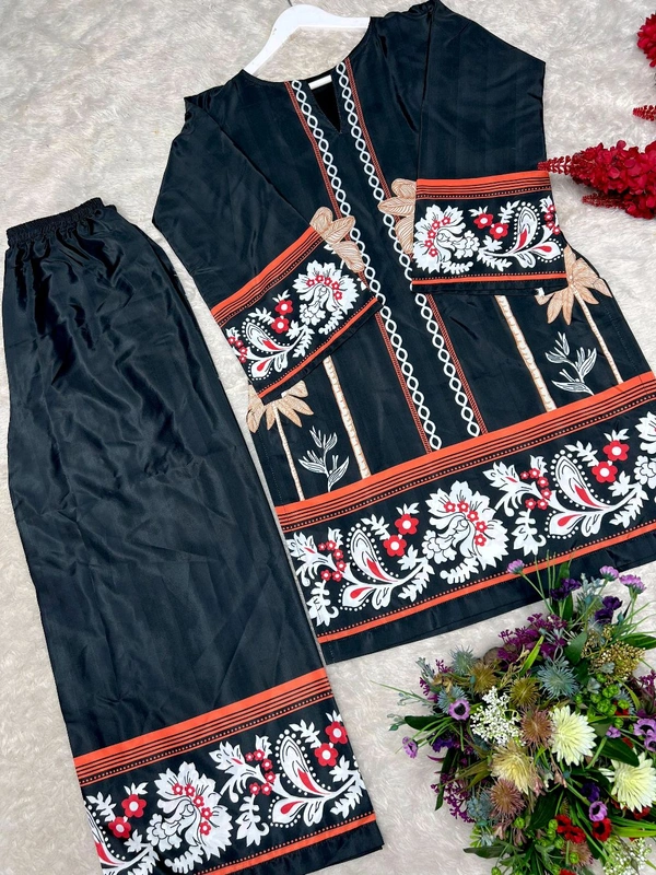 Printed Crepe Co Ord Set - L