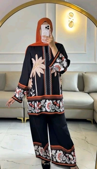 Printed Crepe Co Ord Set - XL