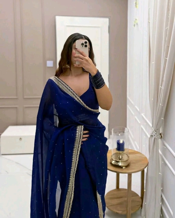 Heavy Organza Silk Saree With Blouse Piece