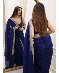 Heavy Organza Silk Saree With Blouse Piece