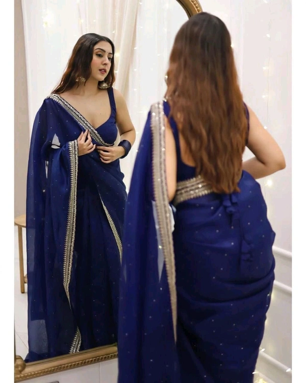 Heavy Organza Silk Saree With Blouse Piece