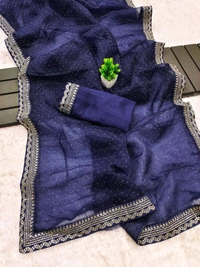 Heavy Organza Silk Saree With Blouse Piece