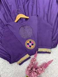 Real Modelling Shoot Designer Gown With Bottom and Duppata Set - XL, Purple