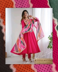 Real Modelling Shoot Designer Gown With Bottom and Duppata Set - M, Mandy