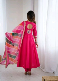 Real Modelling Shoot Designer Gown With Bottom and Duppata Set - M, Mandy