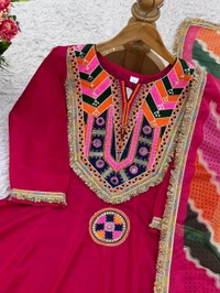 Real Modelling Shoot Designer Gown With Bottom and Duppata Set - M, Mandy