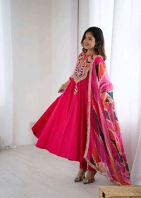 Real Modelling Shoot Designer Gown With Bottom and Duppata Set - L, Mandy