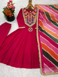 Real Modelling Shoot Designer Gown With Bottom and Duppata Set - L, Mandy