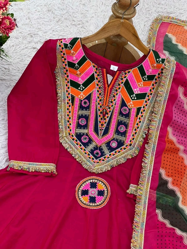 Real Modelling Shoot Designer Gown With Bottom and Duppata Set - L, Mandy