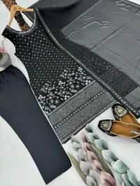 Reem Sheikh Replica Design Black Sleeveless Suit - XL