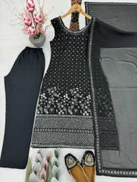 Reem Sheikh Replica Design Black Sleeveless Suit - XL