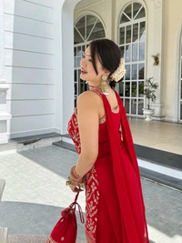 Karva Chauth Special Sleeveless Heavy Suit - M