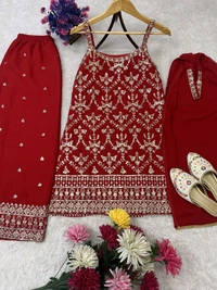 Karva Chauth Special Sleeveless Heavy Suit - M