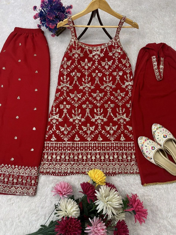 Karva Chauth Special Sleeveless Heavy Suit - M