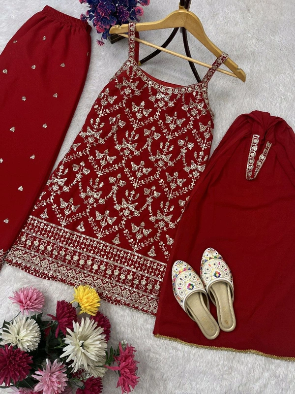 Karva Chauth Special Sleeveless Heavy Suit - M