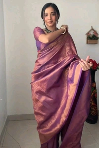 Kanjivaram Silk Ready To Wear Saree With Blouse Piece