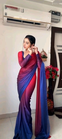 Multicolor Ready To Wear Saree With Blouse Piece