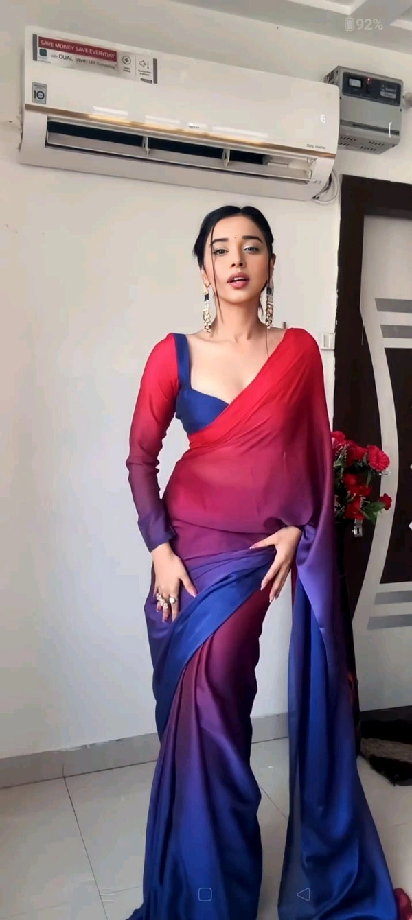 Multicolor Ready To Wear Saree With Blouse Piece