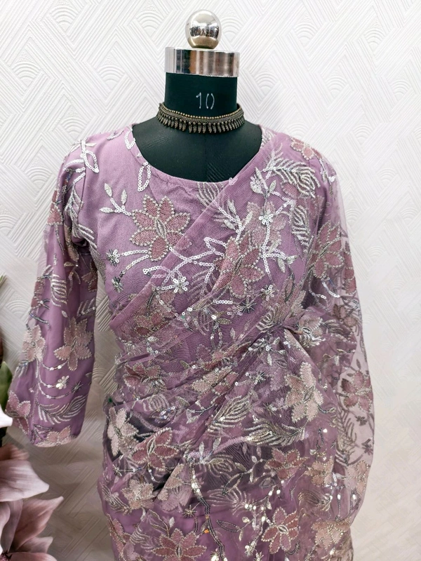 Designer Ready To Wear Saree With Stiched Blouse