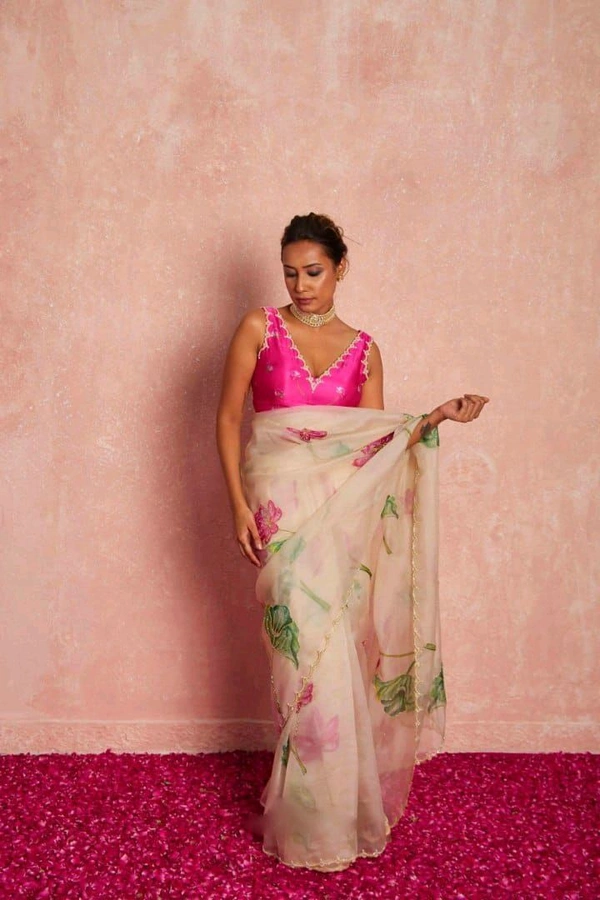 Ready To Wear Organza Silk Saree With Blouse