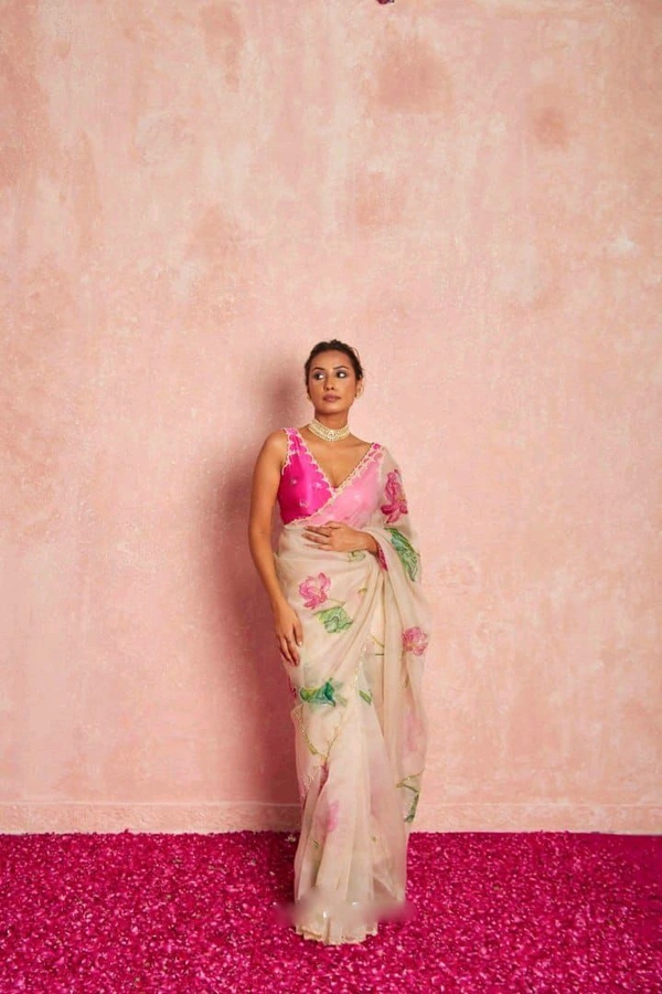 Ready To Wear Organza Silk Saree With Blouse