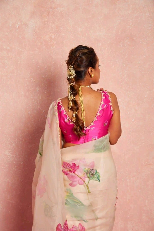 Ready To Wear Organza Silk Saree With Blouse