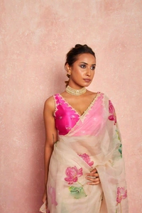 Ready To Wear Organza Silk Saree With Blouse