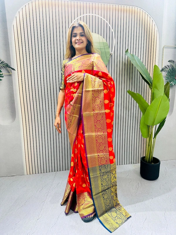 Jequard Zip And Go Saree Gown - XXL