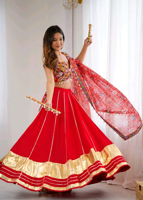 Navratri Special Real Modelling Kodi Work Fully Stiched Lehenga