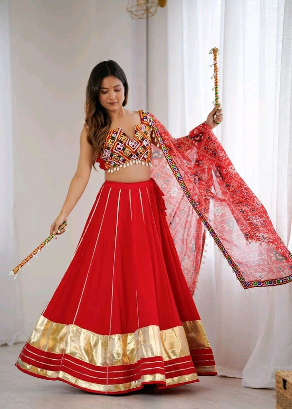 Navratri Special Real Modelling Kodi Work Fully Stiched Lehenga